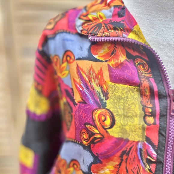 Vintage Express 100% Silk Baroque Windbreaker Size M - Picture 3 of 7